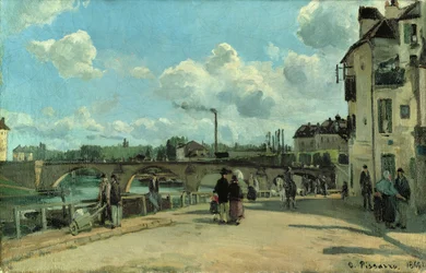 Vue de Pontoise : Quai au Pothuis, 1868